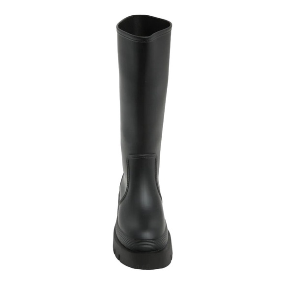 Jeffrey Campbell Black Waterproof Knee High Rain Boots Lug Sole Size 10 NWT - Picture 4 of 10